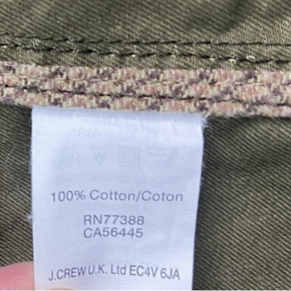 J‎ Crew Jacket Womens Medium Green Waxed The Downtown Outdoors Military Grunge
